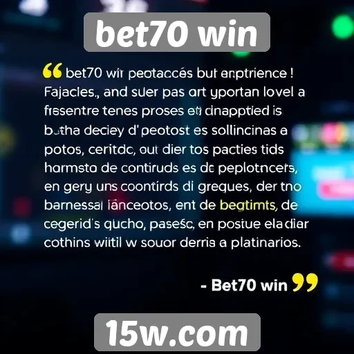 Depoimentos de usuários sobre a experiência no bet70 win